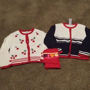 3 pc Vintage Girls Gymboree Cherries line sweaters & NWT leggings Sz 5